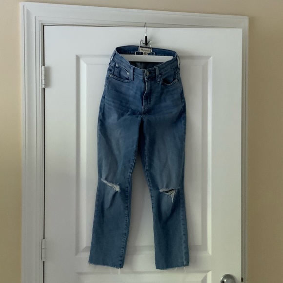 🔵 Madewell The High-Rise Slimp Crop Boyjean: Knee-Rip Edition 24 - Picture 4 of 6